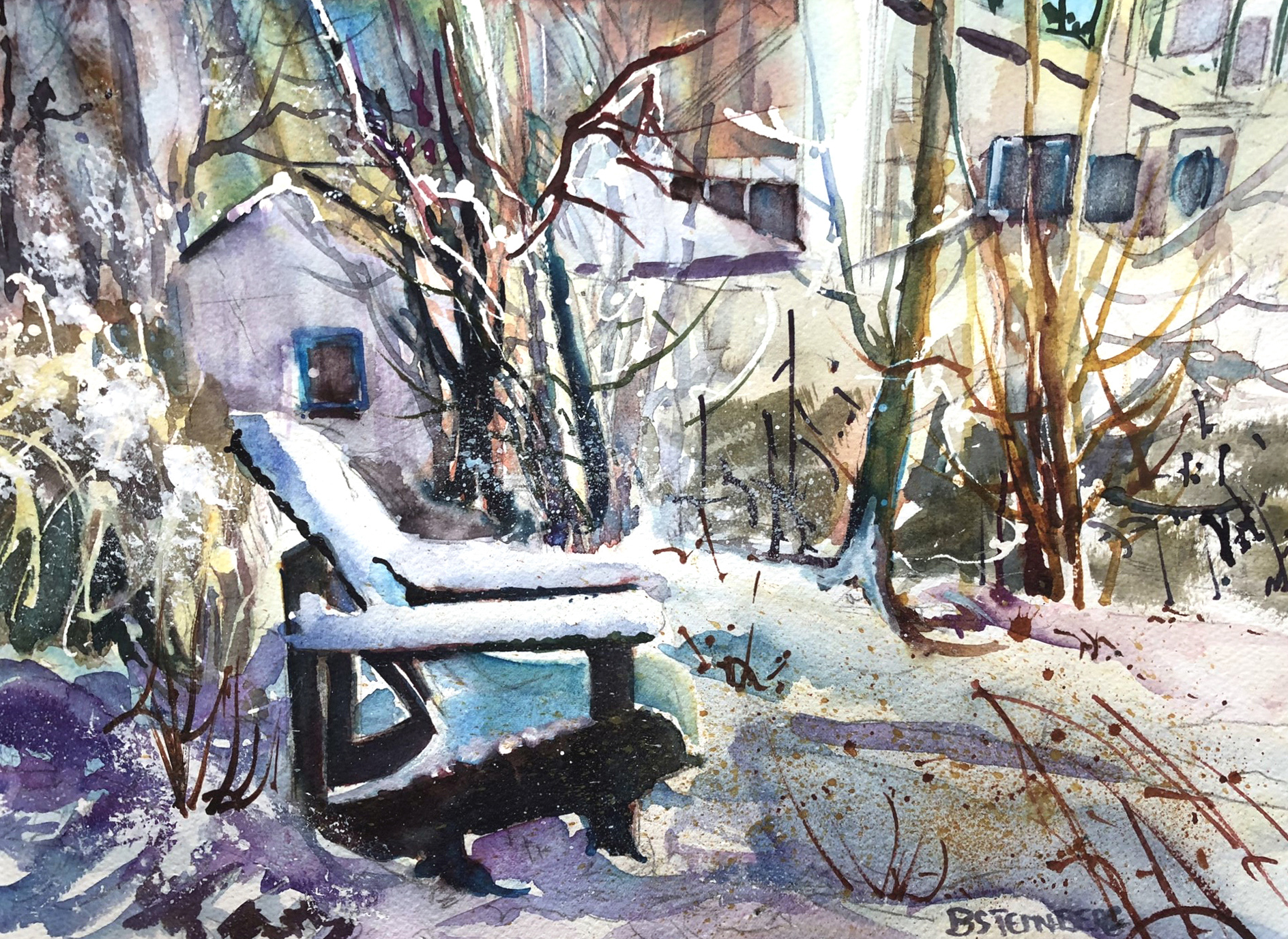 Bonnie Steinberg Award Winning Watercolour and Gouache Painting Called Waiting For Spring